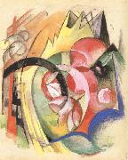 Franz Marc Colorful Flowers (mk34) oil